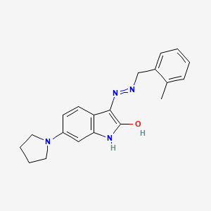 3-[(2-methylphenyl)methyldiazenyl]-6-pyrrolidin-1-yl-1H-indol-2-ol