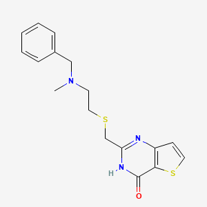 molecular formula C17H19N3OS2 B7356311 2-[2-[benzyl(methyl)amino]ethylsulfanylmethyl]-3H-thieno[3,2-d]pyrimidin-4-one 