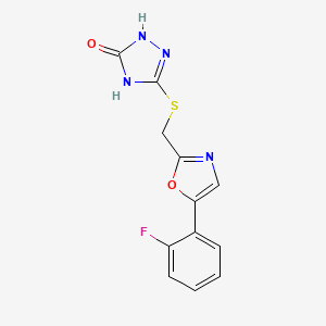 3-[[5-(2-Fluorophenyl)-1,3-oxazol-2-yl]methylsulfanyl]-1,4-dihydro-1,2,4-triazol-5-one