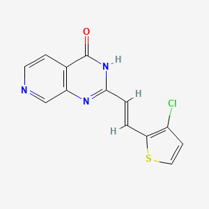 molecular formula C13H8ClN3OS B7356333 2-[(E)-2-(3-chlorothiophen-2-yl)ethenyl]-3H-pyrido[3,4-d]pyrimidin-4-one 