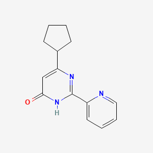 molecular formula C14H15N3O B7356344 4-cyclopentyl-2-pyridin-2-yl-1H-pyrimidin-6-one 