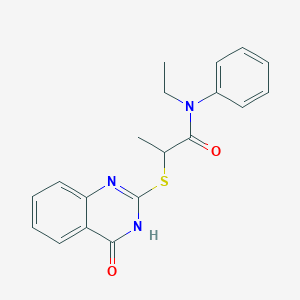 N-ethyl-2-[(4-oxo-3H-quinazolin-2-yl)sulfanyl]-N-phenylpropanamide