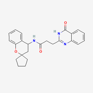 molecular formula C24H25N3O3 B7356396 3-(4-oxo-3H-quinazolin-2-yl)-N-spiro[3,4-dihydrochromene-2,1'-cyclopentane]-4-ylpropanamide 