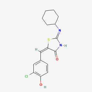 (5E)-5-[(3-chloro-4-hydroxyphenyl)methylidene]-2-cyclohexylimino-1,3-thiazolidin-4-one