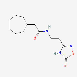 molecular formula C13H21N3O3 B7356415 2-cycloheptyl-N-[2-(5-oxo-4H-1,2,4-oxadiazol-3-yl)ethyl]acetamide 