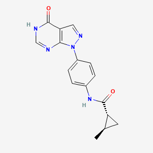 (1R,2R)-2-methyl-N-[4-(4-oxo-5H-pyrazolo[3,4-d]pyrimidin-1-yl)phenyl]cyclopropane-1-carboxamide