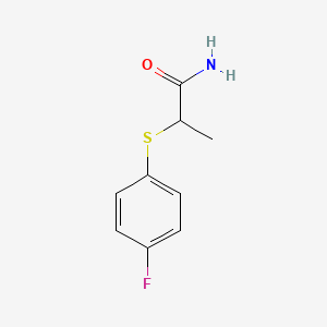 molecular formula C9H10FNOS B7356429 2-(4-Fluorophenyl)sulfanylpropanamide 