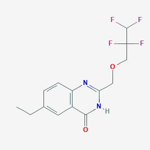 molecular formula C14H14F4N2O2 B7356478 6-ethyl-2-(2,2,3,3-tetrafluoropropoxymethyl)-3H-quinazolin-4-one 