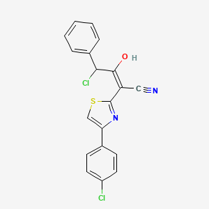 molecular formula C19H12Cl2N2OS B7356508 (E)-4-chloro-2-[4-(4-chlorophenyl)-1,3-thiazol-2-yl]-3-hydroxy-4-phenylbut-2-enenitrile 