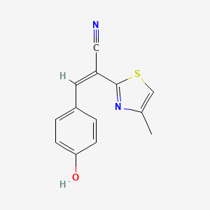 molecular formula C13H10N2OS B7356511 (Z)-3-(4-hydroxyphenyl)-2-(4-methyl-1,3-thiazol-2-yl)prop-2-enenitrile 