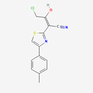 (E)-4-chloro-3-hydroxy-2-[4-(4-methylphenyl)-1,3-thiazol-2-yl]but-2-enenitrile