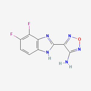 molecular formula C9H5F2N5O B7356523 4-(4,5-difluoro-1H-benzimidazol-2-yl)-1,2,5-oxadiazol-3-amine 