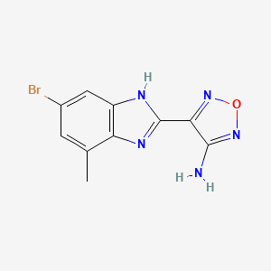 molecular formula C10H8BrN5O B7356536 4-(6-bromo-4-methyl-1H-benzimidazol-2-yl)-1,2,5-oxadiazol-3-amine 