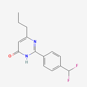 molecular formula C14H14F2N2O B7356543 2-[4-(difluoromethyl)phenyl]-4-propyl-1H-pyrimidin-6-one 