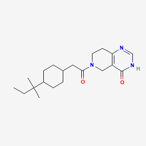 molecular formula C20H31N3O2 B7356616 6-[2-[4-(2-Methylbutan-2-yl)cyclohexyl]acetyl]-3,5,7,8-tetrahydropyrido[4,3-d]pyrimidin-4-one 