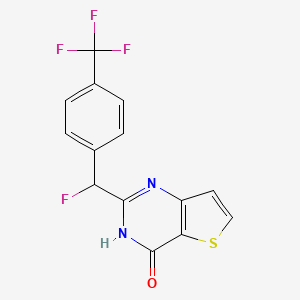 2-[fluoro-[4-(trifluoromethyl)phenyl]methyl]-3H-thieno[3,2-d]pyrimidin-4-one