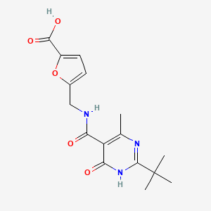 5-[[(2-tert-butyl-4-methyl-6-oxo-1H-pyrimidine-5-carbonyl)amino]methyl]furan-2-carboxylic acid