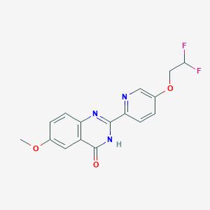 molecular formula C16H13F2N3O3 B7356648 2-[5-(2,2-difluoroethoxy)pyridin-2-yl]-6-methoxy-3H-quinazolin-4-one 