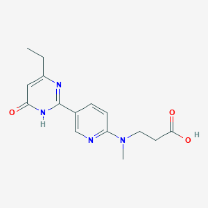 3-[[5-(4-ethyl-6-oxo-1H-pyrimidin-2-yl)pyridin-2-yl]-methylamino]propanoic acid