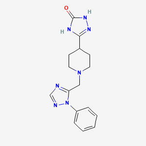 molecular formula C16H19N7O B7356671 3-[1-[(2-Phenyl-1,2,4-triazol-3-yl)methyl]piperidin-4-yl]-1,4-dihydro-1,2,4-triazol-5-one 