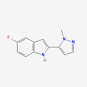 5-fluoro-2-(2-methylpyrazol-3-yl)-1H-indole