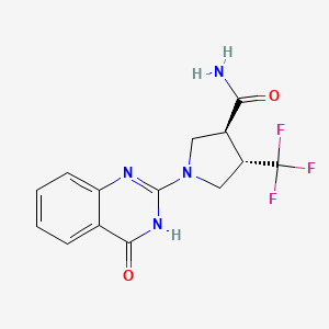 (3S,4S)-1-(4-oxo-3H-quinazolin-2-yl)-4-(trifluoromethyl)pyrrolidine-3-carboxamide