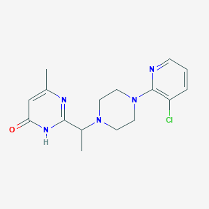 2-[1-[4-(3-chloropyridin-2-yl)piperazin-1-yl]ethyl]-4-methyl-1H-pyrimidin-6-one