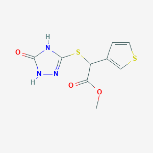 Methyl 2-[(5-oxo-1,4-dihydro-1,2,4-triazol-3-yl)sulfanyl]-2-thiophen-3-ylacetate