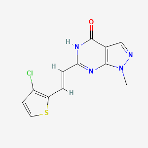 6-[(E)-2-(3-chlorothiophen-2-yl)ethenyl]-1-methyl-5H-pyrazolo[3,4-d]pyrimidin-4-one