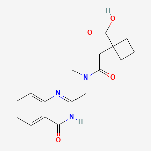 1-[2-[ethyl-[(4-oxo-3H-quinazolin-2-yl)methyl]amino]-2-oxoethyl]cyclobutane-1-carboxylic acid