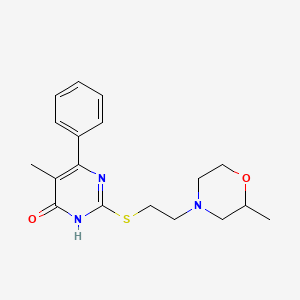 molecular formula C18H23N3O2S B7356767 5-methyl-2-[2-(2-methylmorpholin-4-yl)ethylsulfanyl]-4-phenyl-1H-pyrimidin-6-one 