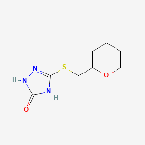 molecular formula C8H13N3O2S B7356775 3-(Oxan-2-ylmethylsulfanyl)-1,4-dihydro-1,2,4-triazol-5-one 