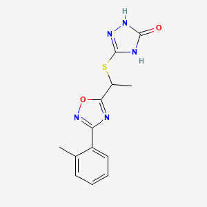 3-[1-[3-(2-Methylphenyl)-1,2,4-oxadiazol-5-yl]ethylsulfanyl]-1,4-dihydro-1,2,4-triazol-5-one