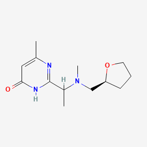 molecular formula C13H21N3O2 B7356781 4-methyl-2-[1-[methyl-[[(2S)-oxolan-2-yl]methyl]amino]ethyl]-1H-pyrimidin-6-one 