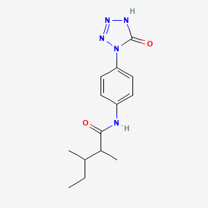 molecular formula C14H19N5O2 B7356806 2,3-dimethyl-N-[4-(5-oxo-1H-tetrazol-4-yl)phenyl]pentanamide 