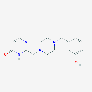 molecular formula C18H24N4O2 B7356812 2-[1-[4-[(3-hydroxyphenyl)methyl]piperazin-1-yl]ethyl]-4-methyl-1H-pyrimidin-6-one 