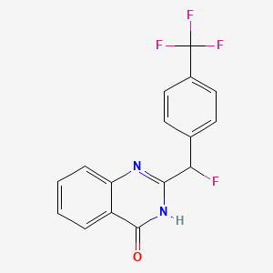 molecular formula C16H10F4N2O B7356820 2-[fluoro-[4-(trifluoromethyl)phenyl]methyl]-3H-quinazolin-4-one 