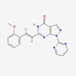 6-[(E)-2-(2-methoxyphenyl)ethenyl]-1-pyrimidin-2-yl-5H-pyrazolo[3,4-d]pyrimidin-4-one