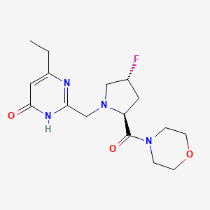 4-ethyl-2-[[(2S,4R)-4-fluoro-2-(morpholine-4-carbonyl)pyrrolidin-1-yl]methyl]-1H-pyrimidin-6-one