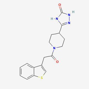 molecular formula C17H18N4O2S B7356852 3-[1-[2-(1-Benzothiophen-3-yl)acetyl]piperidin-4-yl]-1,4-dihydro-1,2,4-triazol-5-one 