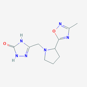 3-[[2-(3-Methyl-1,2,4-oxadiazol-5-yl)pyrrolidin-1-yl]methyl]-1,4-dihydro-1,2,4-triazol-5-one