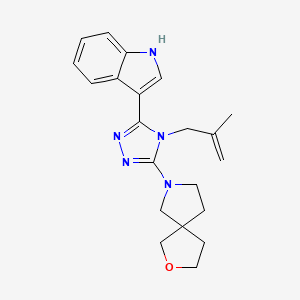 molecular formula C21H25N5O B7356934 7-[5-(1H-indol-3-yl)-4-(2-methylprop-2-enyl)-1,2,4-triazol-3-yl]-2-oxa-7-azaspiro[4.4]nonane 