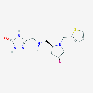 3-[[[(2S,4S)-4-fluoro-1-(thiophen-2-ylmethyl)pyrrolidin-2-yl]methyl-methylamino]methyl]-1,4-dihydro-1,2,4-triazol-5-one