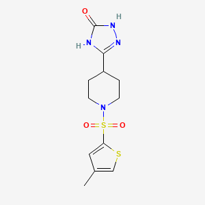 molecular formula C12H16N4O3S2 B7356964 3-[1-(4-Methylthiophen-2-yl)sulfonylpiperidin-4-yl]-1,4-dihydro-1,2,4-triazol-5-one 