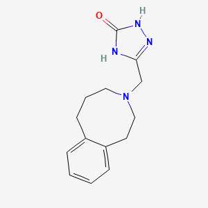 molecular formula C14H18N4O B7356986 3-(2,4,5,6-tetrahydro-1H-3-benzazocin-3-ylmethyl)-1,4-dihydro-1,2,4-triazol-5-one 