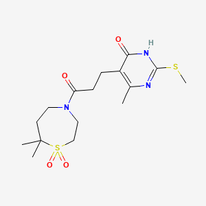 5-[3-(7,7-dimethyl-1,1-dioxo-1,4-thiazepan-4-yl)-3-oxopropyl]-4-methyl-2-methylsulfanyl-1H-pyrimidin-6-one