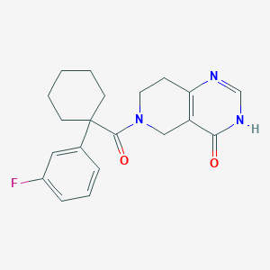 molecular formula C20H22FN3O2 B7357040 6-[1-(3-Fluorophenyl)cyclohexanecarbonyl]-3,5,7,8-tetrahydropyrido[4,3-d]pyrimidin-4-one 