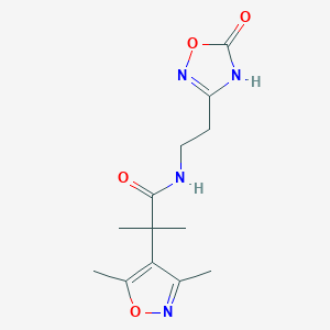 2-(3,5-dimethyl-1,2-oxazol-4-yl)-2-methyl-N-[2-(5-oxo-4H-1,2,4-oxadiazol-3-yl)ethyl]propanamide