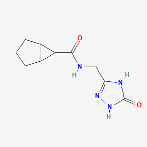 molecular formula C10H14N4O2 B7357068 N-[(5-oxo-1,4-dihydro-1,2,4-triazol-3-yl)methyl]bicyclo[3.1.0]hexane-6-carboxamide 