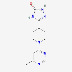 molecular formula C12H16N6O B7357072 3-[1-(6-Methylpyrimidin-4-yl)piperidin-4-yl]-1,4-dihydro-1,2,4-triazol-5-one 